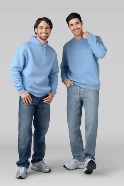 Heren Hoodie Lichtblauw-Muchachomalo Outlet