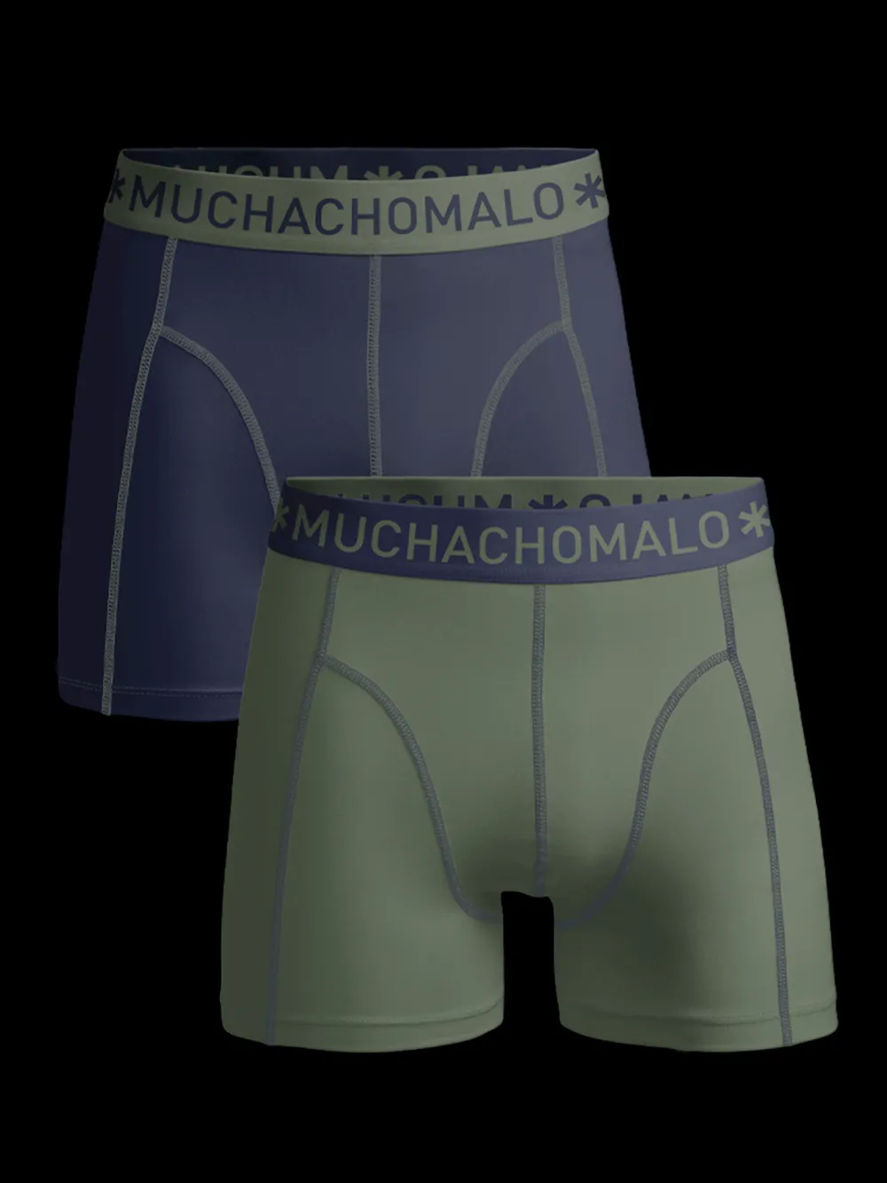 Heren 2-pack Boxershorts Effen-Muchachomalo