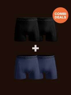 Heren 2+2-pack Boxershorts Effen-Muchachomalo Online