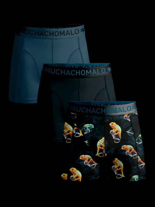 Heren 3-pack Boxershorts Print/Effen-Muchachomalo Sale