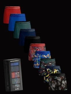 Heren 10-pack Boxershorts Print/Effen-Muchachomalo Outlet