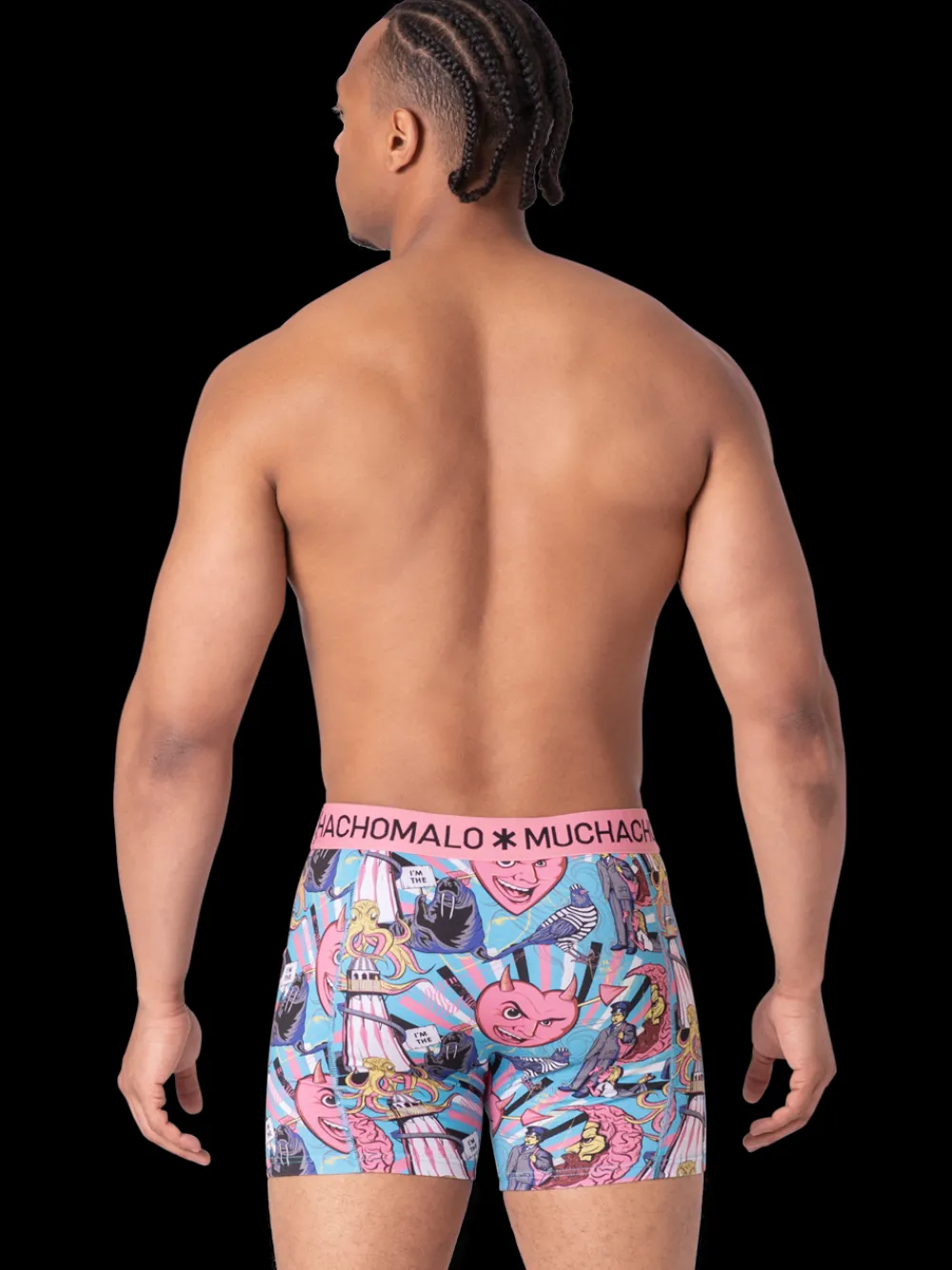Heren 2+2-pack Boxershorts Print/Effen-Muchachomalo Best