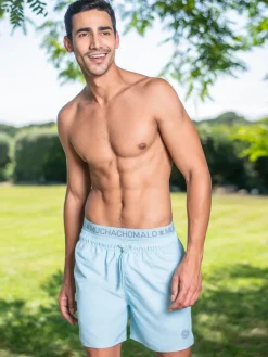 Heren Zwembroek Print Lichtblauw + Gratis Microfiber boxershort-Muchachomalo Sale