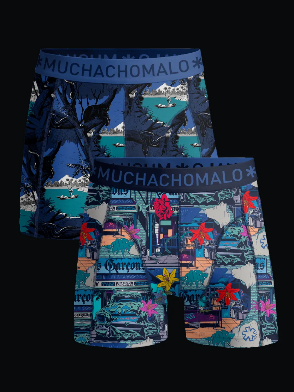 Jongens 2-pack Boxershorts Urbex Jungle-Muchachomalo Hot
