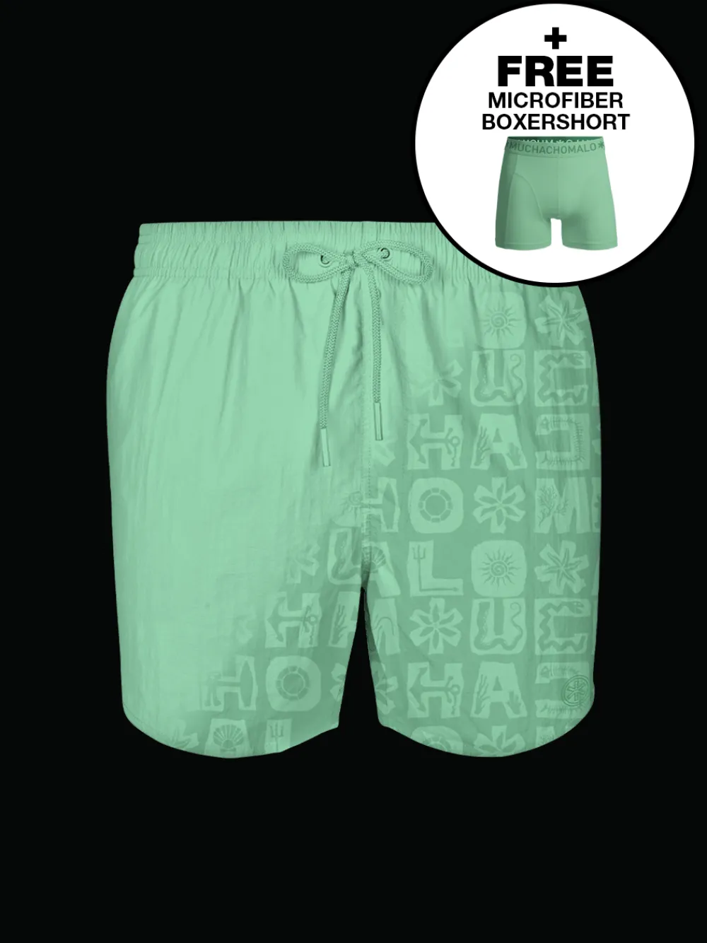 Jongens Zwembroek Print Groen + Gratis Microfiber boxershort-Muchachomalo Outlet