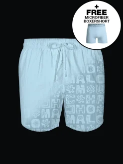 Jongens Zwembroek Print Lichtblauw + Gratis Microfiber boxershort-Muchachomalo Discount